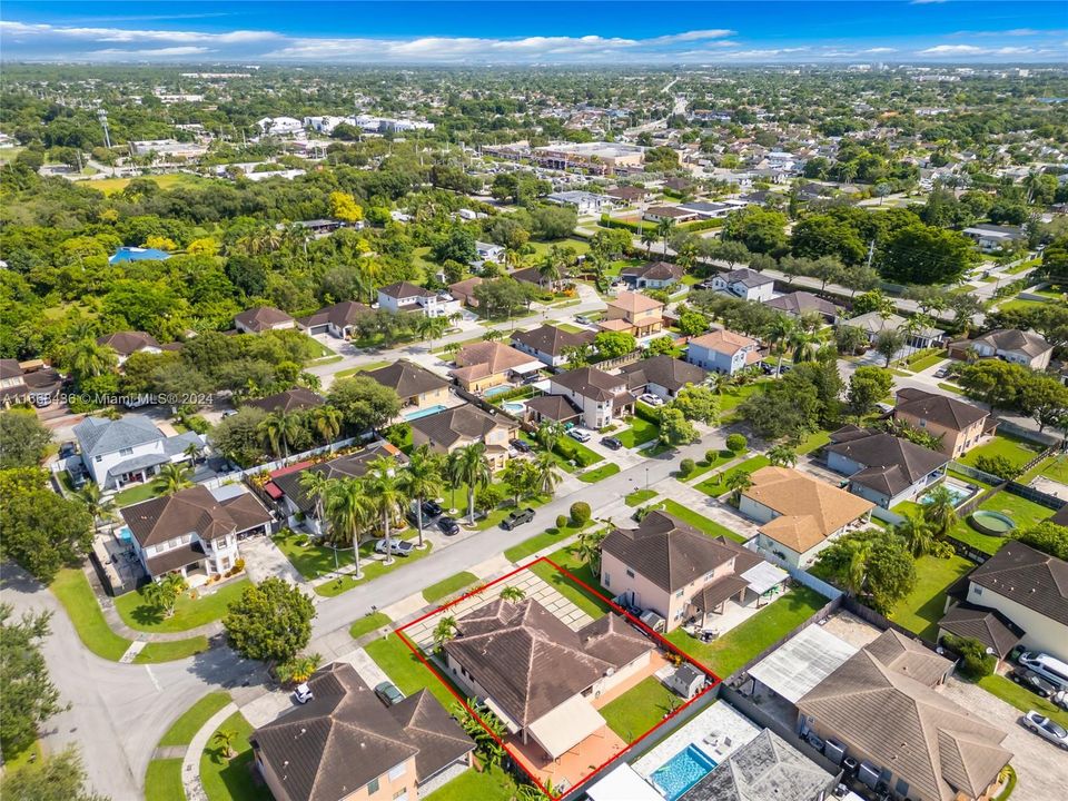 aerial view of the property lines