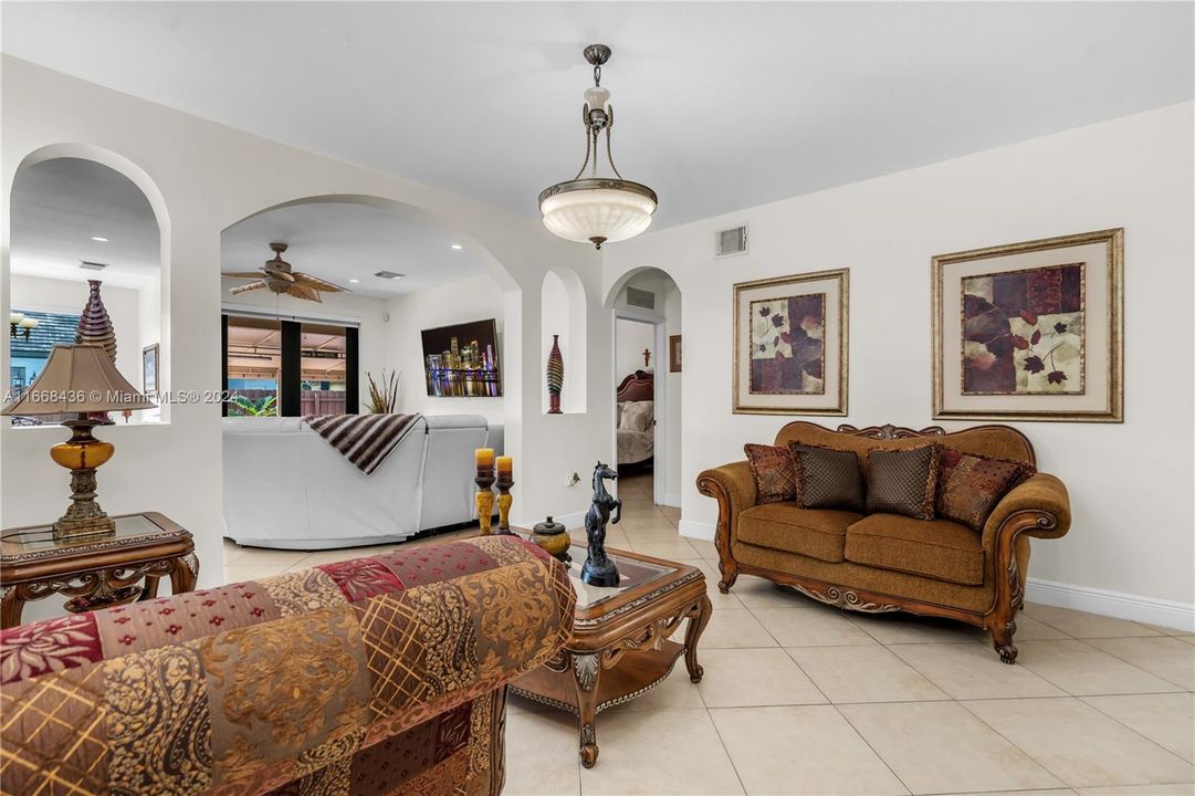 living/dining room, impact windows/doors thru the home