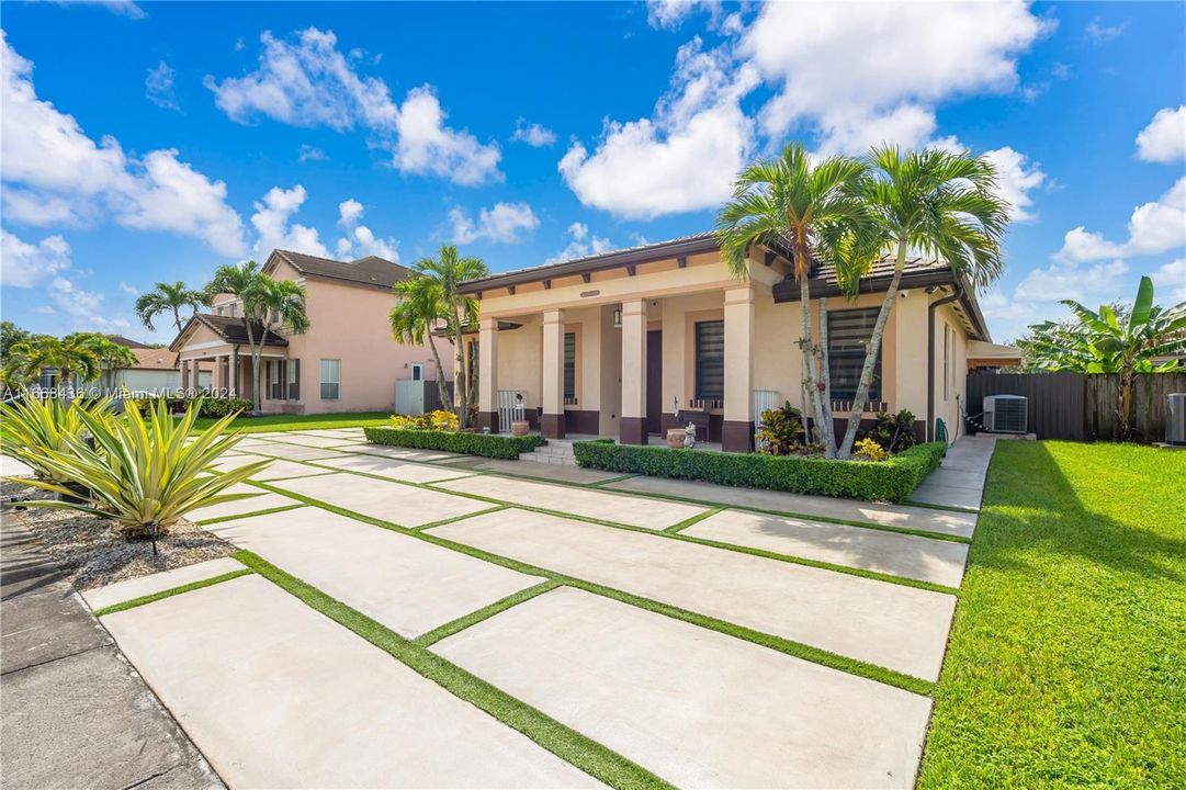 sidewalks for both side of the house