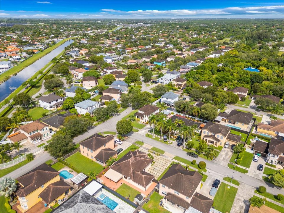 aerial view of the neighborhood