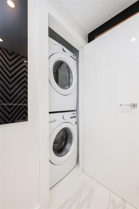 Washer/Dryer located in the Guest Bathroom