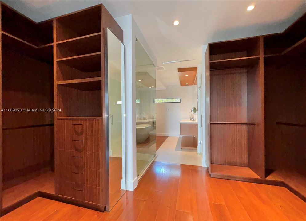 All closets are custom build with oak veneer finish.