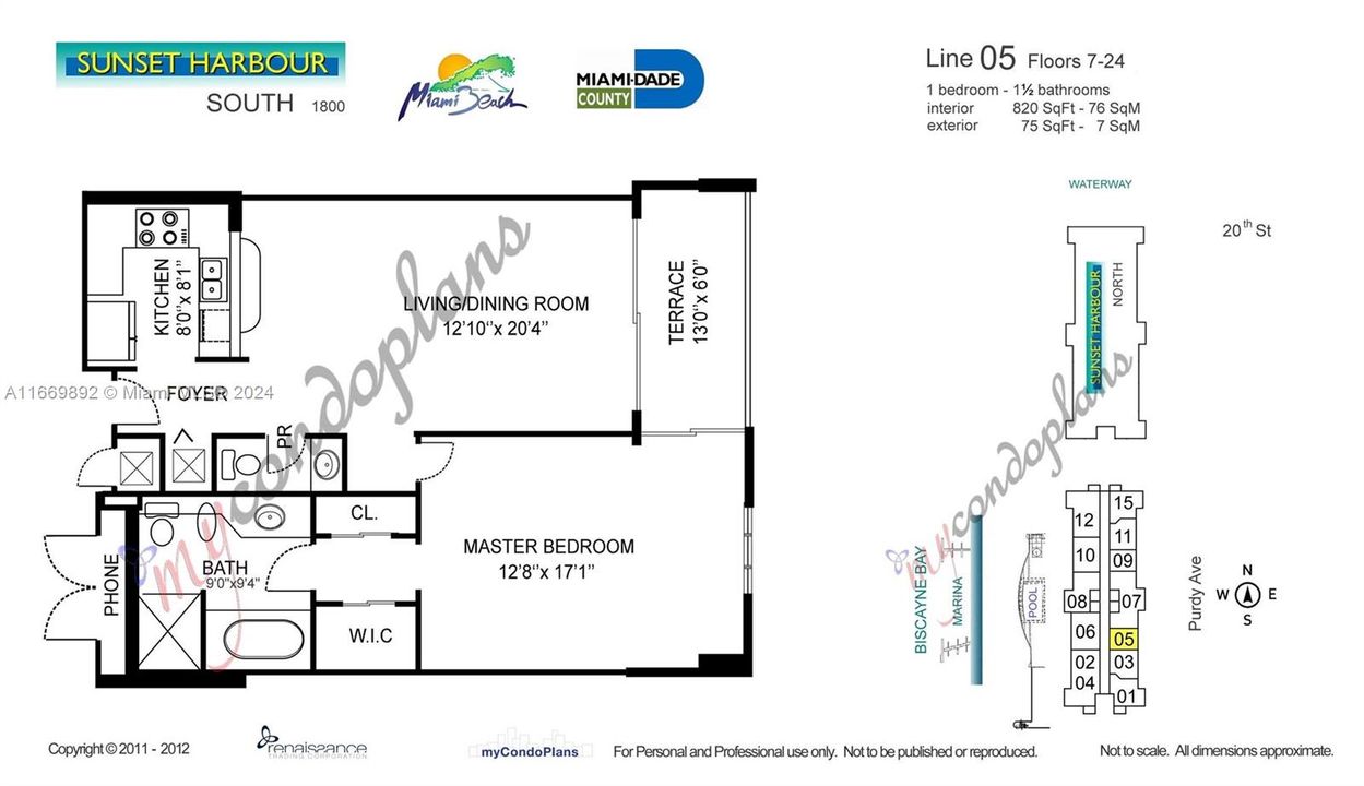 En Venta: $630,000 (1 camas, 1 baños, 820 Pies cuadrados)