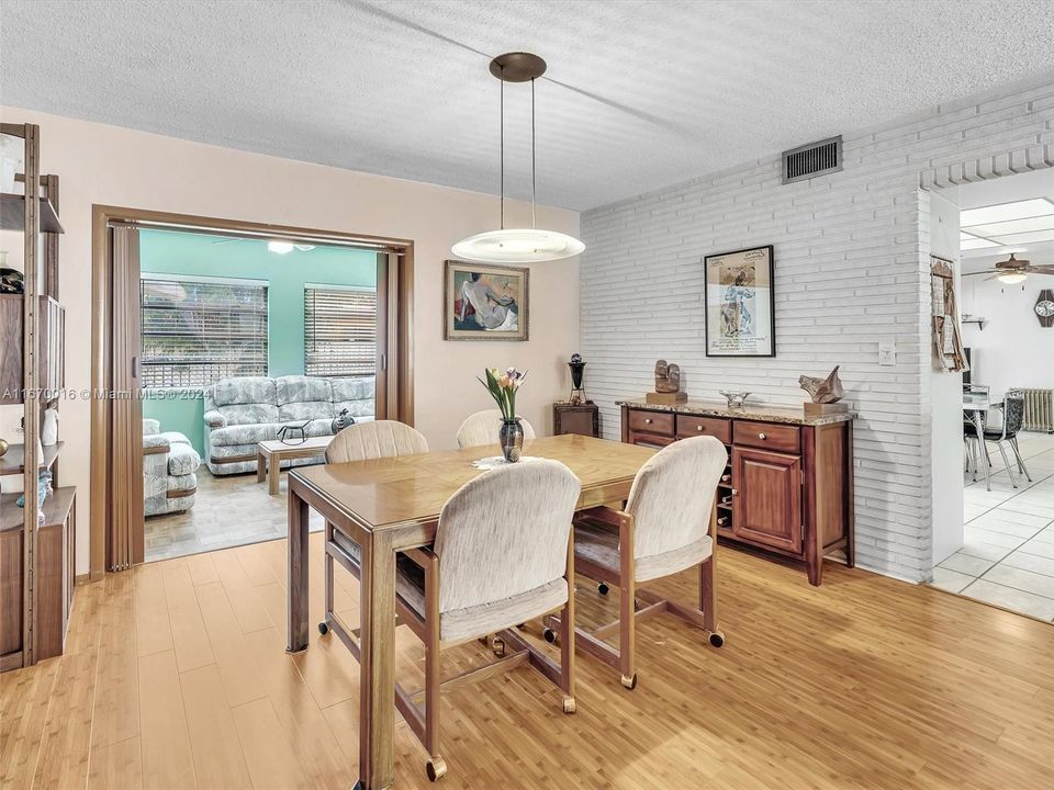 Dining room with entry into Florida Room and kitchen