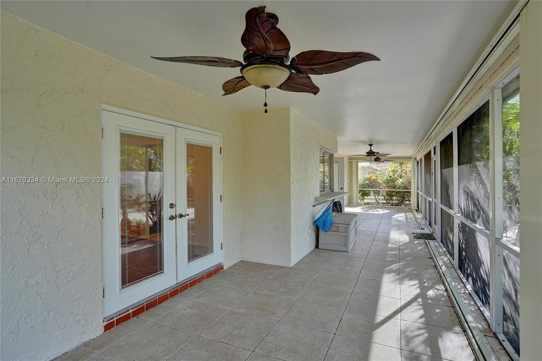 French Doors access the very long Patio!