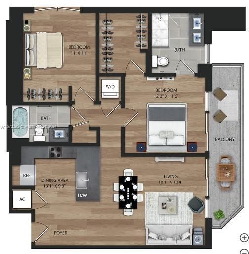 For Rent: $4,650 (2 beds, 2 baths, 1057 Square Feet)