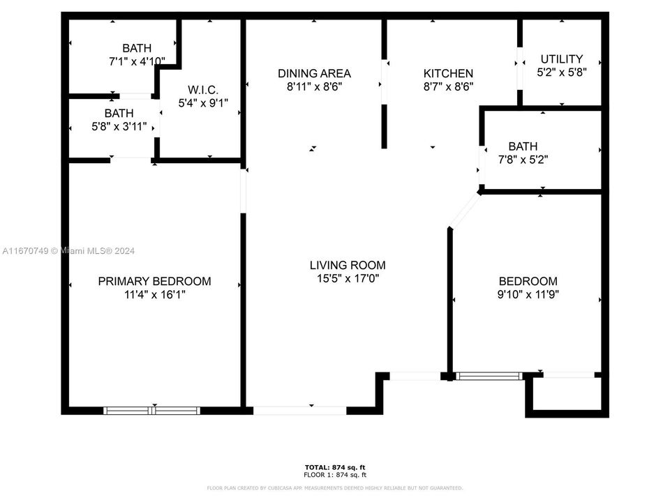 На продажу: $325,000 (2 спален, 2 ванн, 954 Квадратных фут)