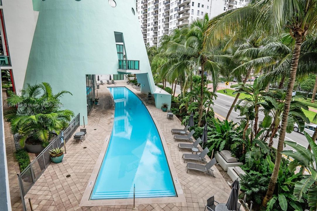 Community Pool, Perfect for Long Laps and across street from Beach.