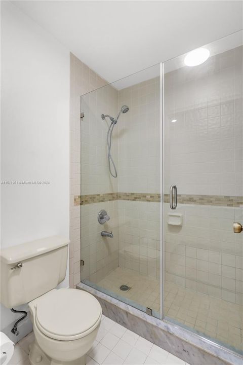 Spacious walk-in shower