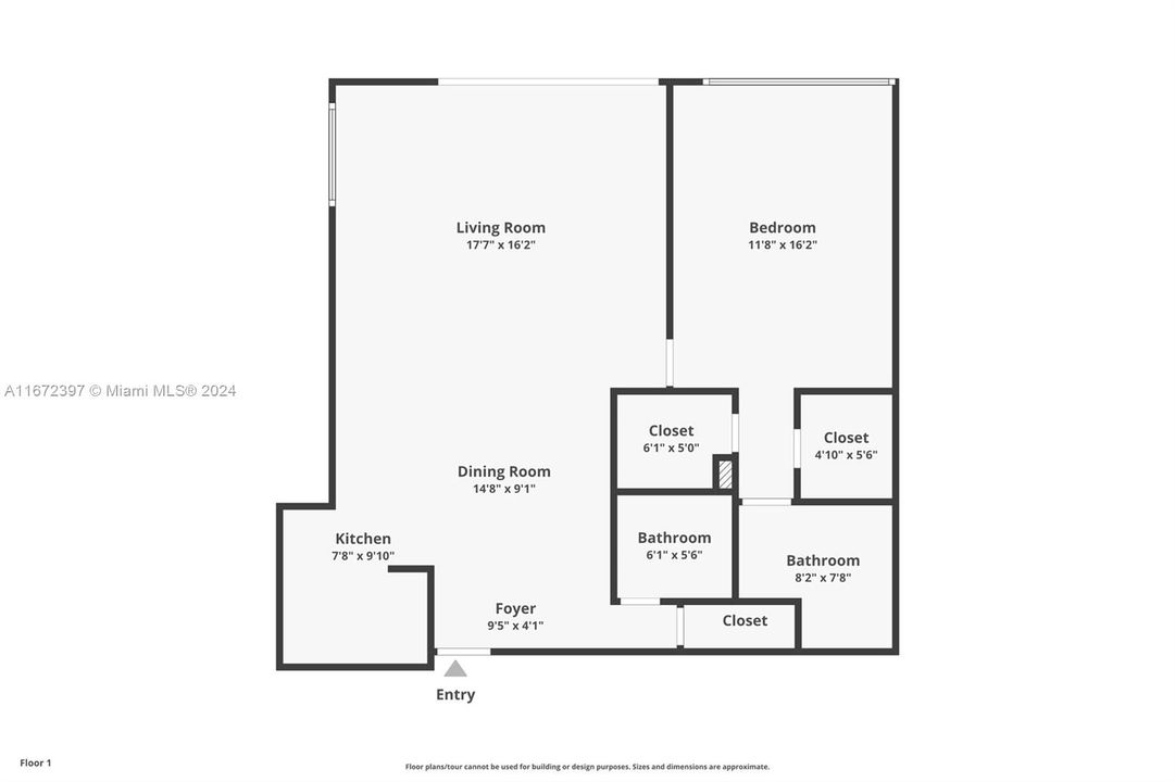 For Sale: $545,000 (1 beds, 1 baths, 962 Square Feet)