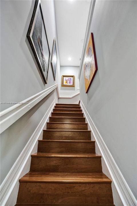 gorgeous wood stairs and on the second level