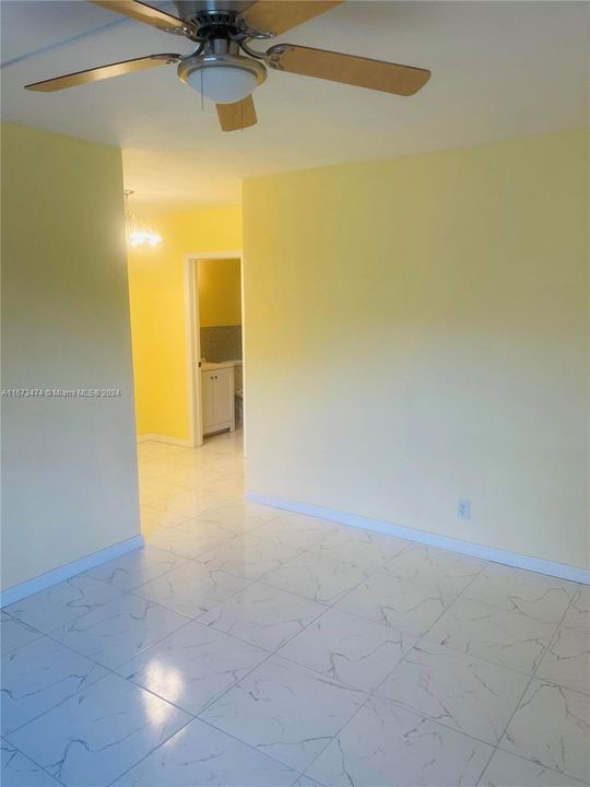 Looking from the living room toward dining area