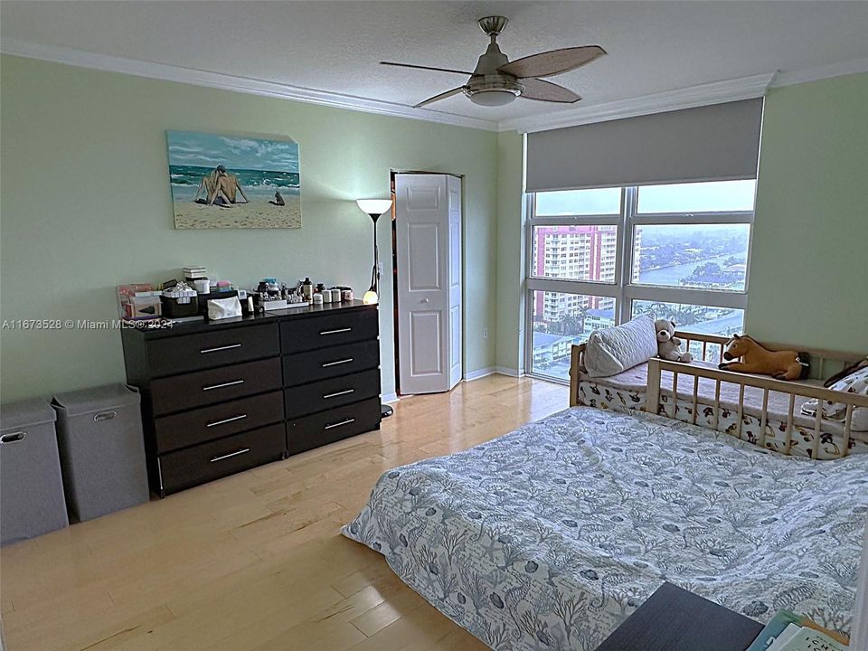 Primary Bedroom Suite #1, floor to ceiling window, 2 closets