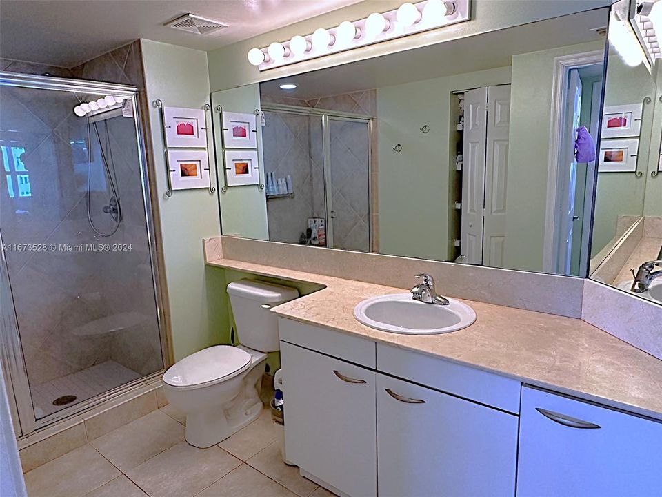 Large bathroom, #2, with shower and linen closet