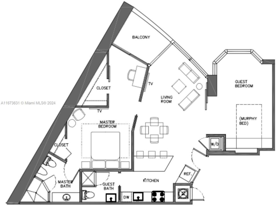 En Renta: $7,999 (2 camas, 2 baños, 1160 Pies cuadrados)