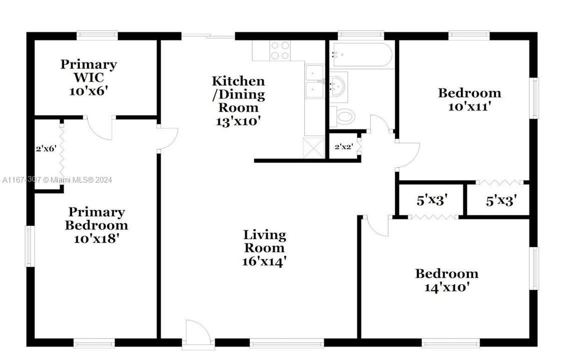 For Rent: $2,545 (3 beds, 1 baths, 890 Square Feet)