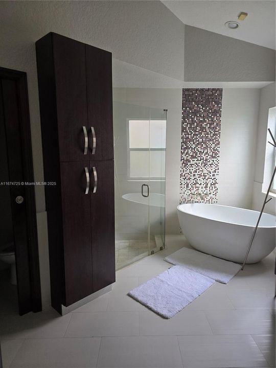 Shower and tub with extra storage space