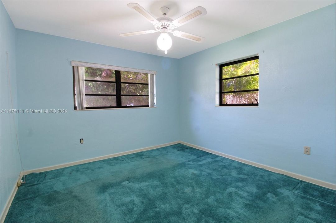 North facing 2nd bedroom in this split bedroom floor plan