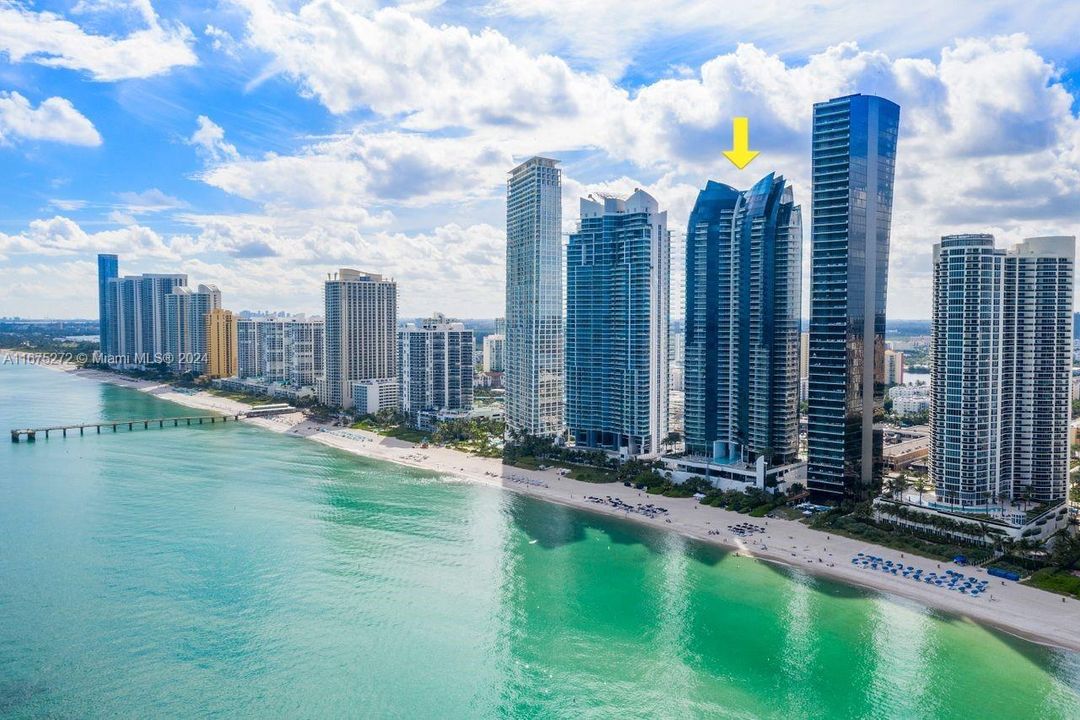 Aerial view from the beach