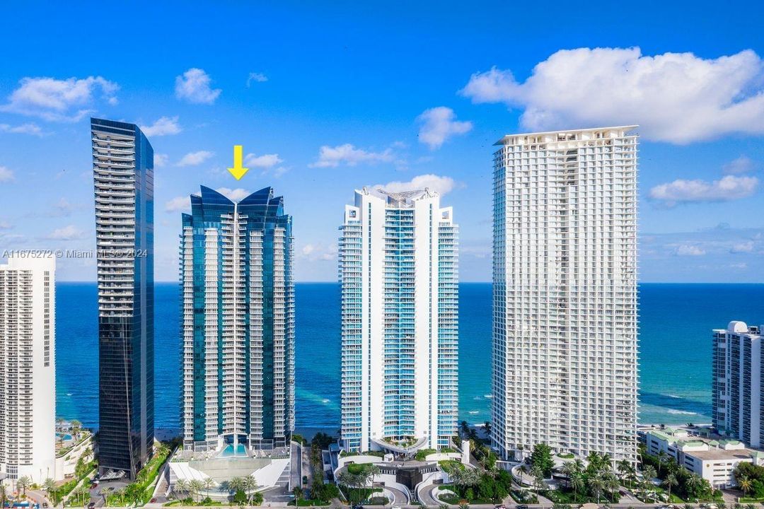 Aerial view from Collins Avenue