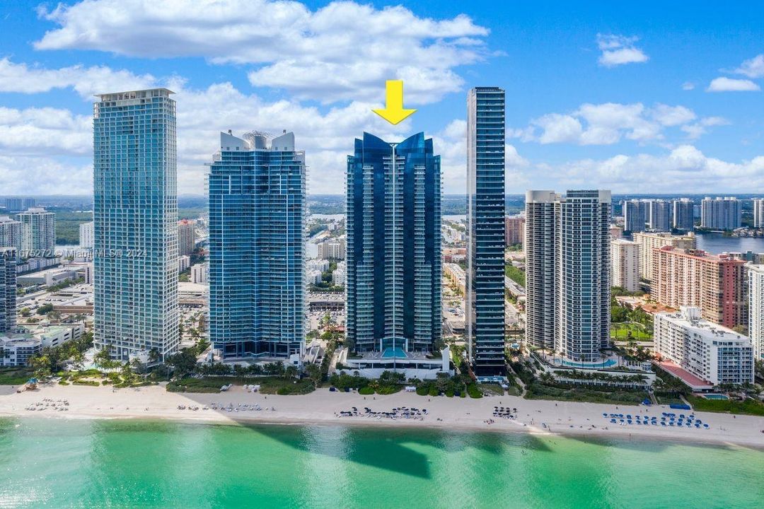 Aerial view from the beach