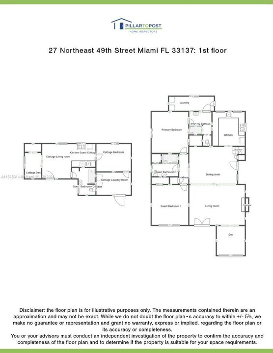 main house & cottage floor plan