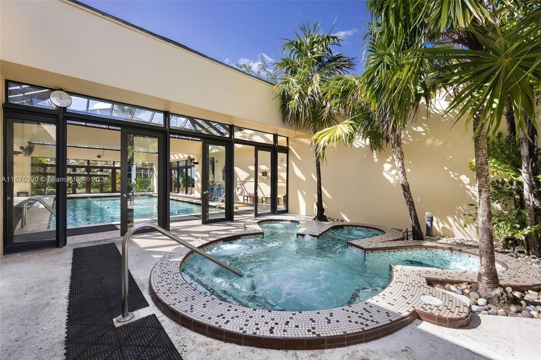 lap pool and outdoor jacuzzi and cold-plunge area