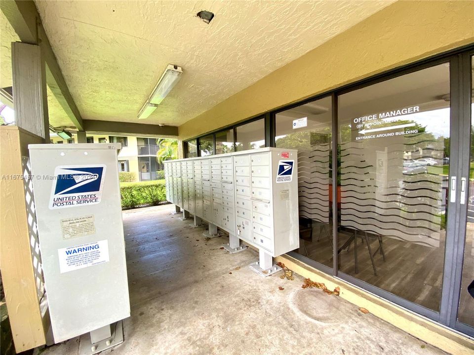 mailboxes area, management office