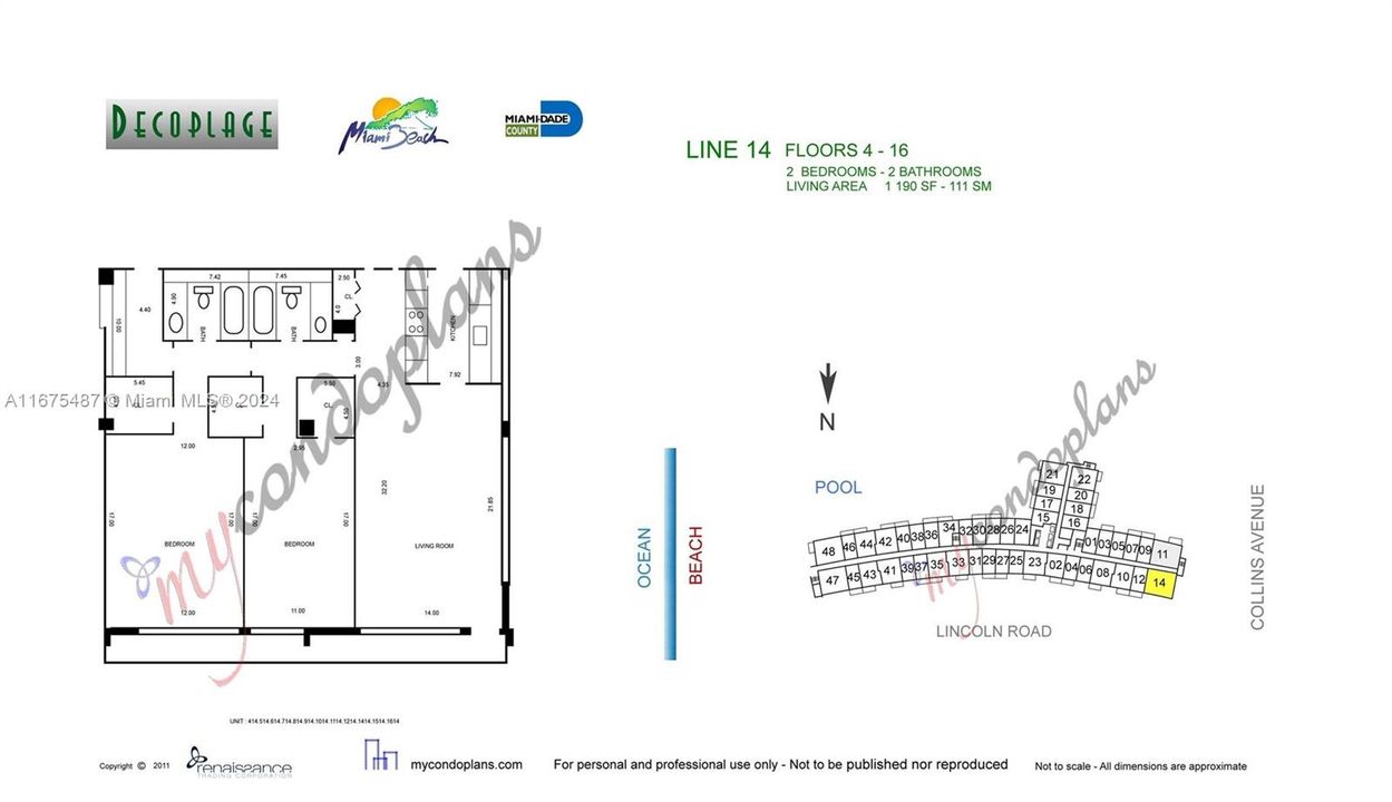 2 independent units totaling 1190 sq feet . Independent entrances . they can be combine into 1 unit .