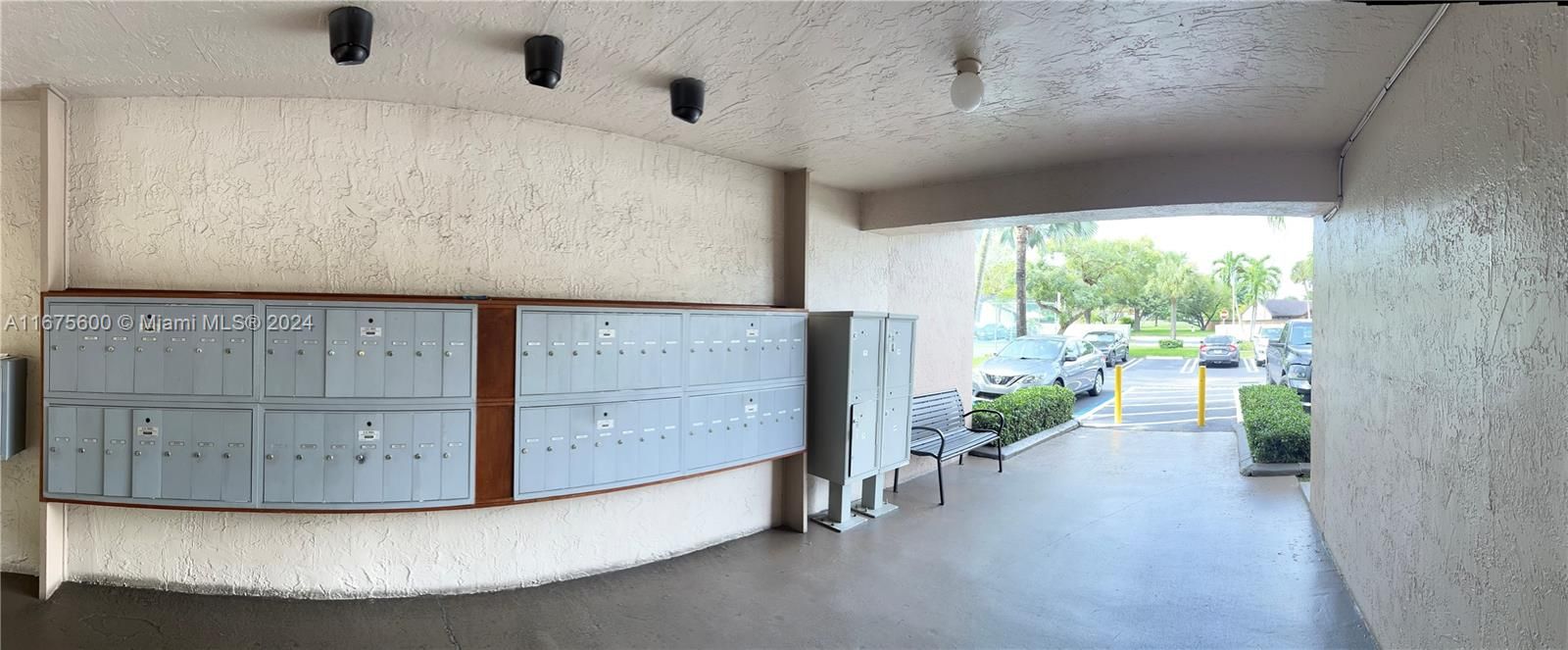 Mail boxes at the entrance of bldg.