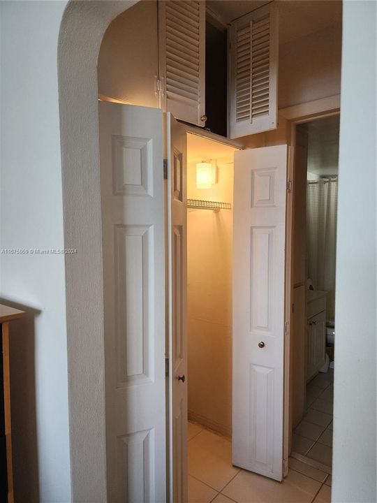 Extra closet and storage in the bedroom