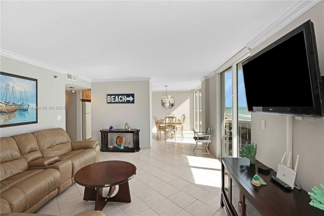 Living Room with Direct Ocean Views