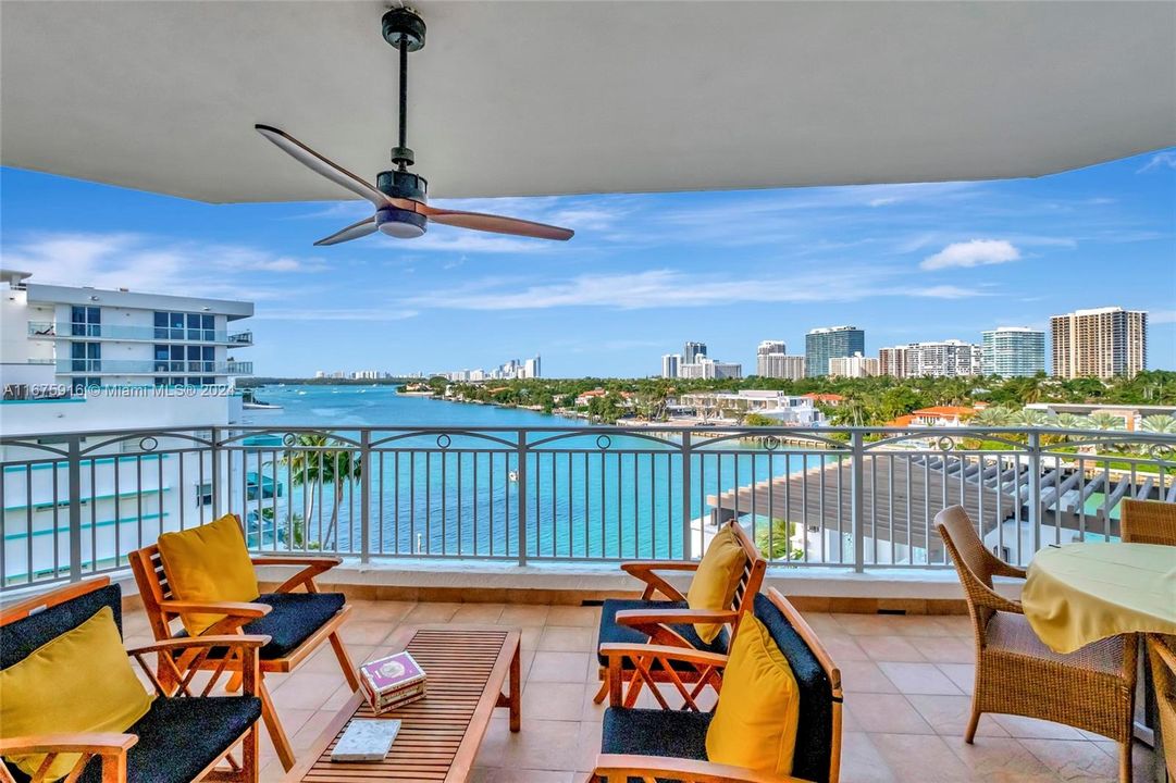 Expansive balcony overlooking the bay