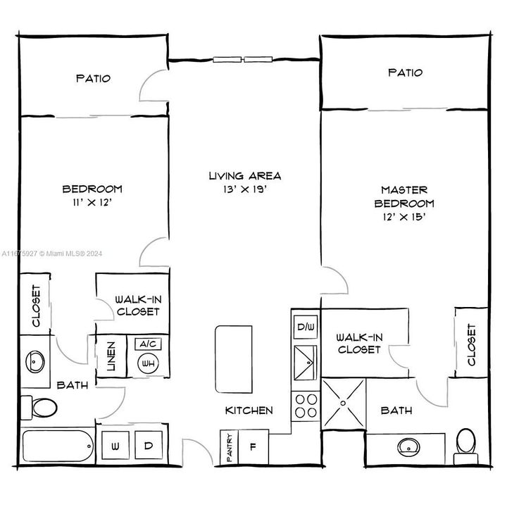 В аренду: $2,609 (2 спален, 2 ванн, 1117 Квадратных фут)