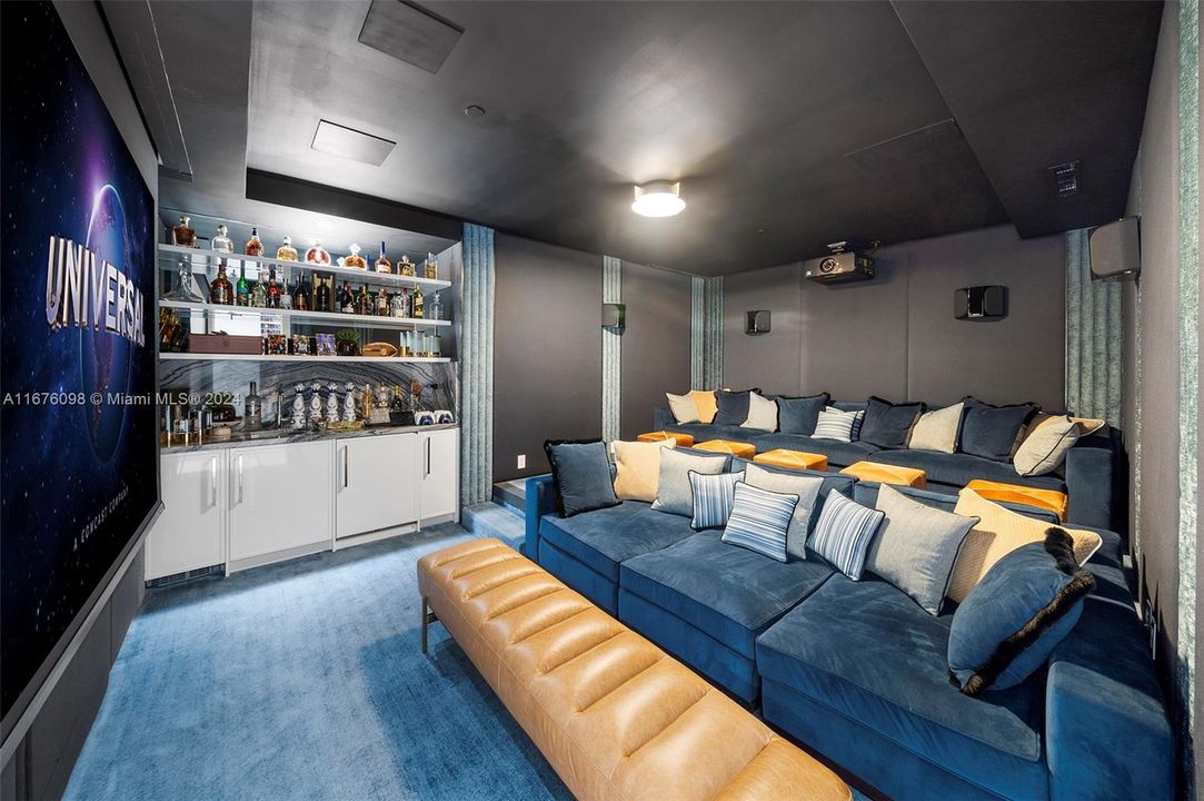 Cinema/Theater With Integrated Gaming, Wet Bar And Refrigeration