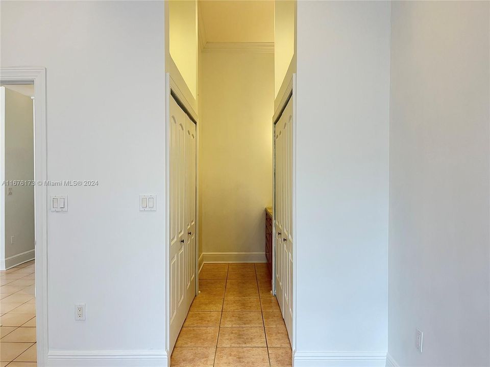 Hallway closets towards Master Bathroom