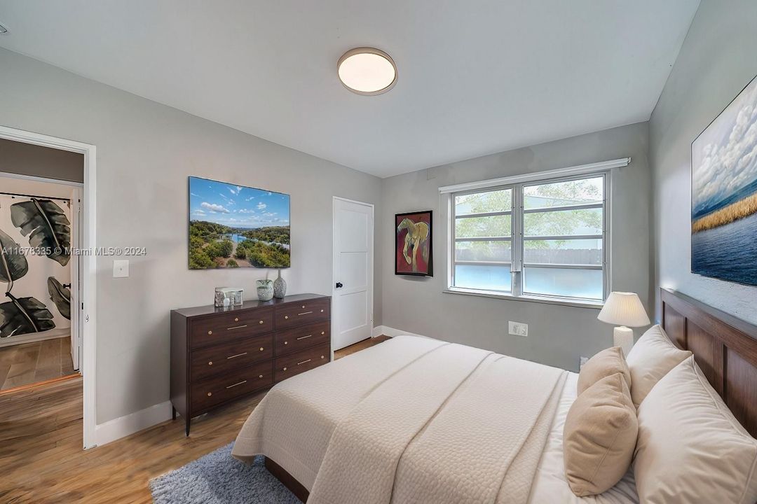 Bedroom #3 - Virtually Staged with furniture and flooring