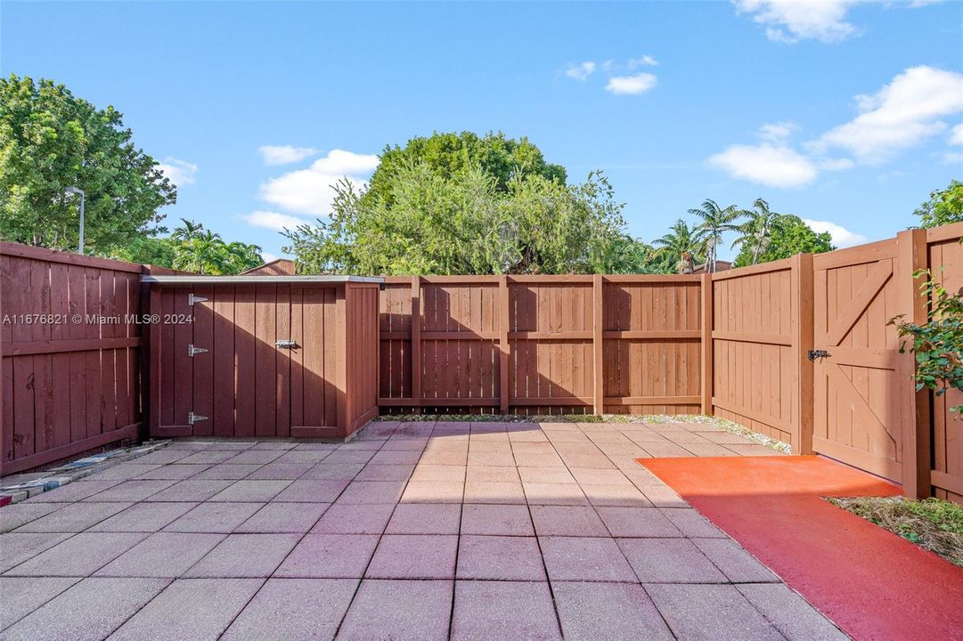 Front patio with shed.