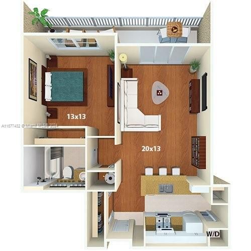 Active With Contract: $3,056 (1 beds, 1 baths, 928 Square Feet)