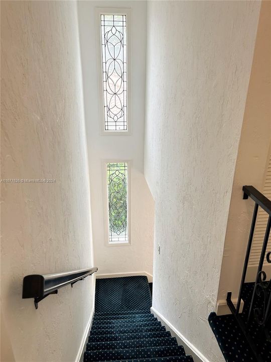 Stairs with ornamental windows