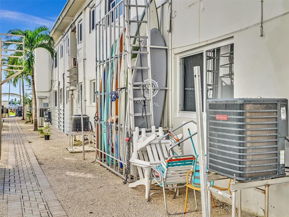 Kayaka, surfboard and chair storage