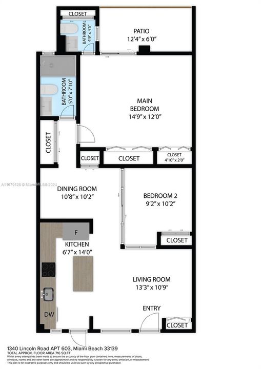 For Sale: $414,900 (2 beds, 1 baths, 770 Square Feet)