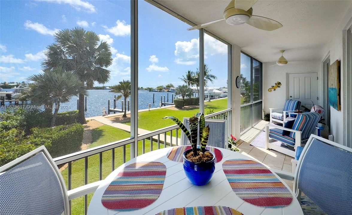 Screened in Balcony with Storage Closet