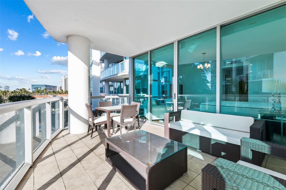 Balcony with access from living and master bedroom