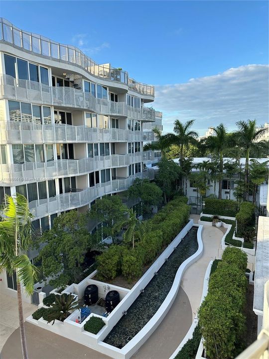 Balcony view. Building Landscaping.