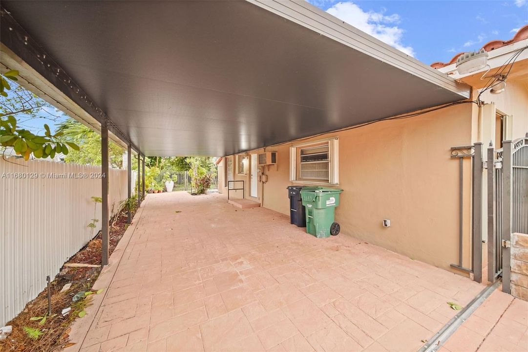 Carport with access to house.