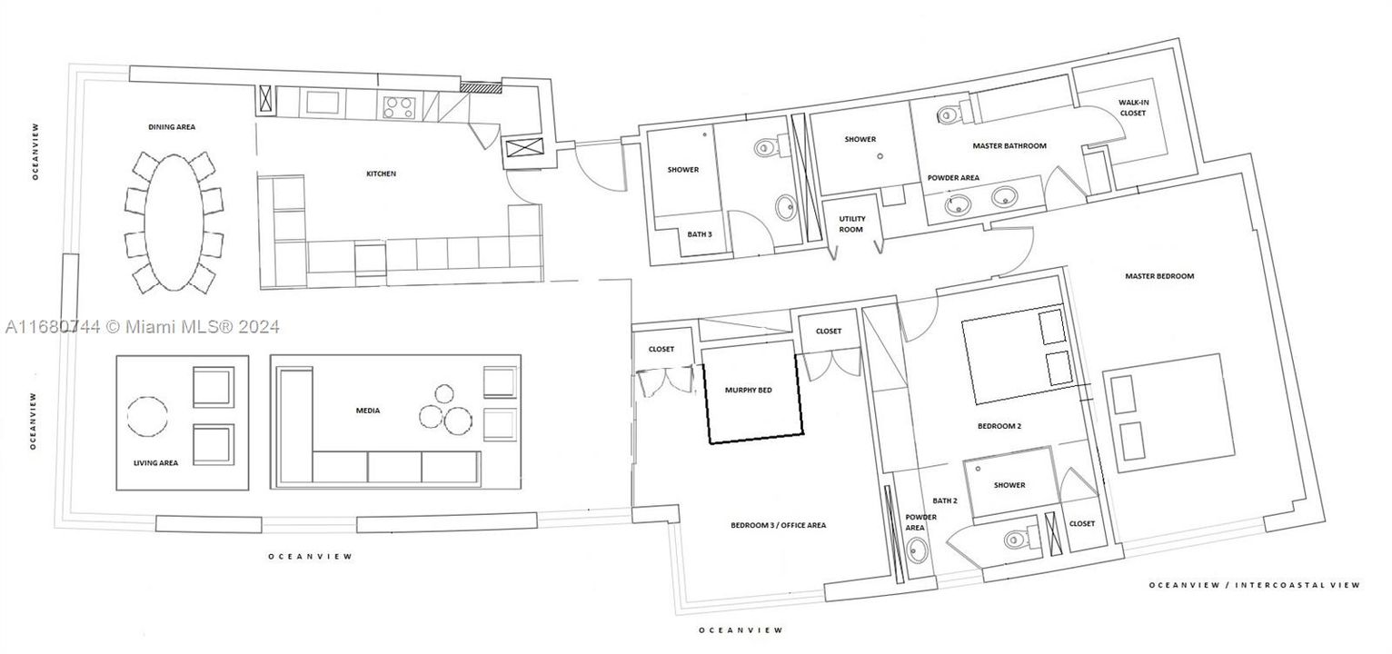 Large floor plan of 2324 square feet