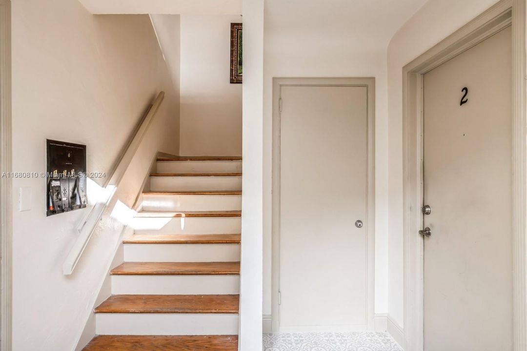 Stairs to unit 4 on the second floor