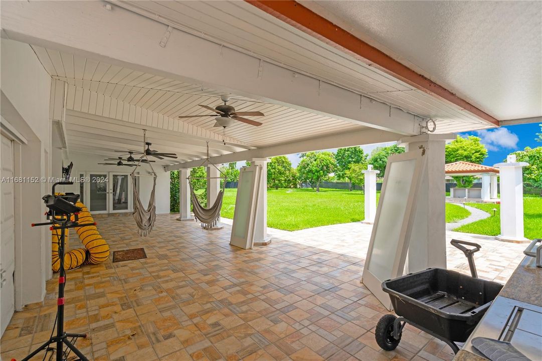 expansive covered terrace