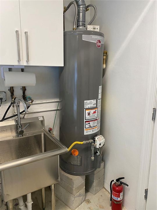 Laundry sink & GAS water heater